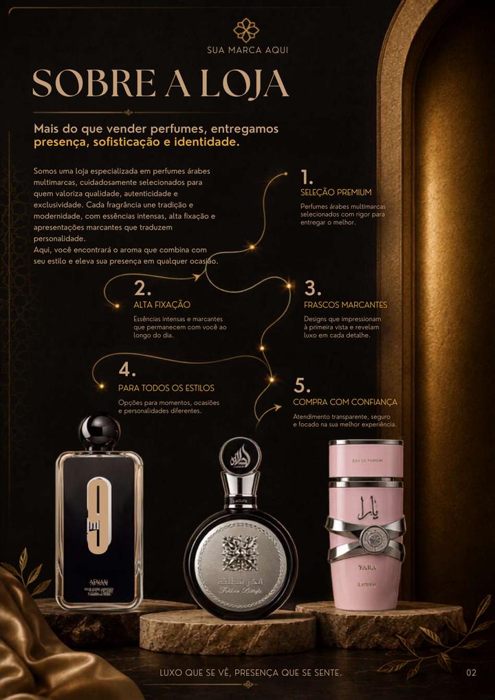 Página 2 do catálogo de perfumes árabes